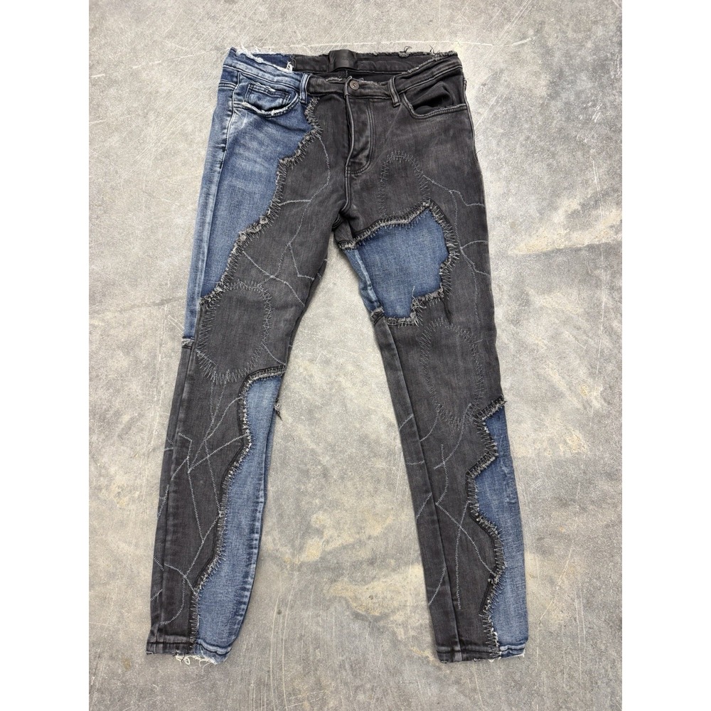 VALABASAS Men's Size 36 Patchwork Distressed Denim Jeans